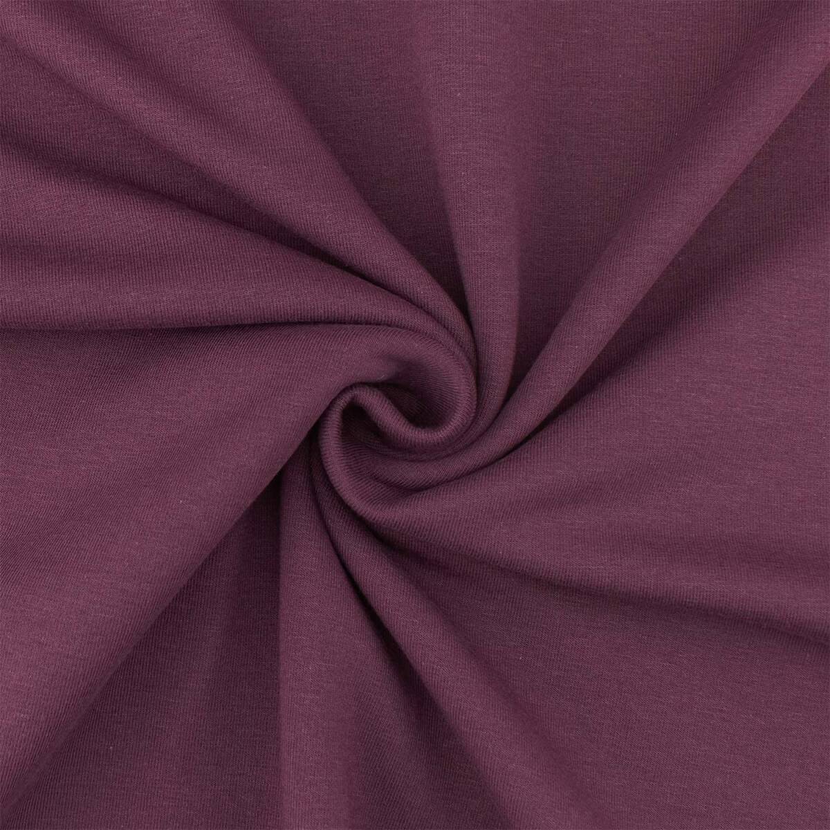 Sweatstoff Eike, angeraut, uni aubergine box