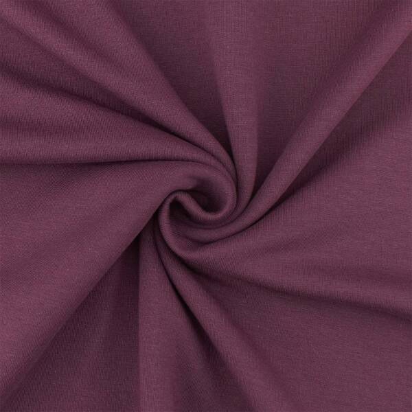 Sweatstoff Eike, angeraut, uni aubergine