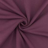 Sweatstoff Eike, angeraut, uni aubergine