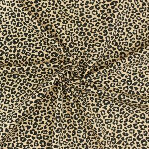 French Terry Stoff Leoprint, ungeraut, beige