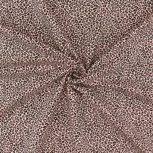 Jersey Stoff Leoprint, altrosa hell