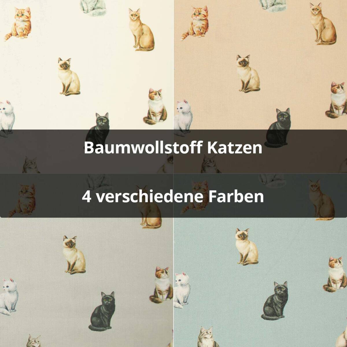 Baumwollstoff Katzen