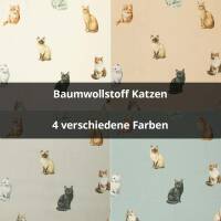 Baumwollstoff Katzen