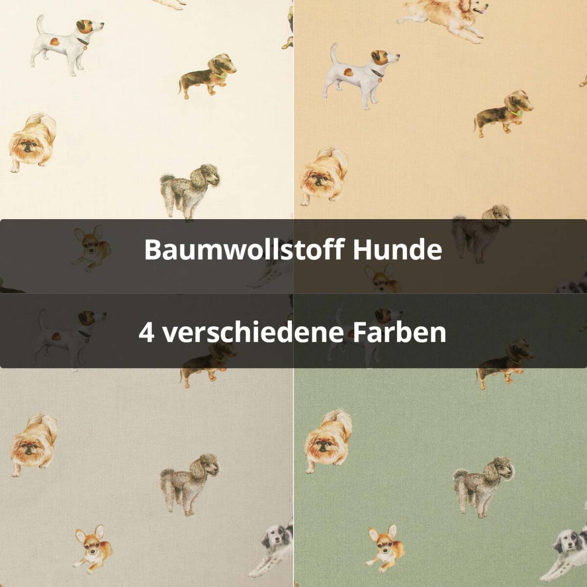Baumwollstoff Hunde
