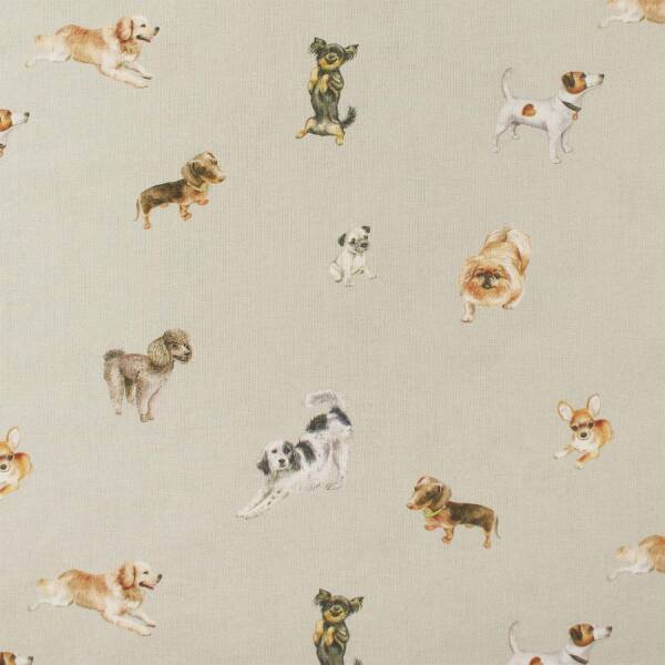 Baumwollstoff Hunde, grau