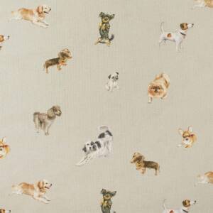 Baumwollstoff Hunde, grau