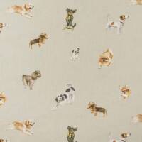 Baumwollstoff Hunde, grau