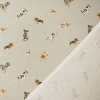 Baumwollstoff Hunde, grau
