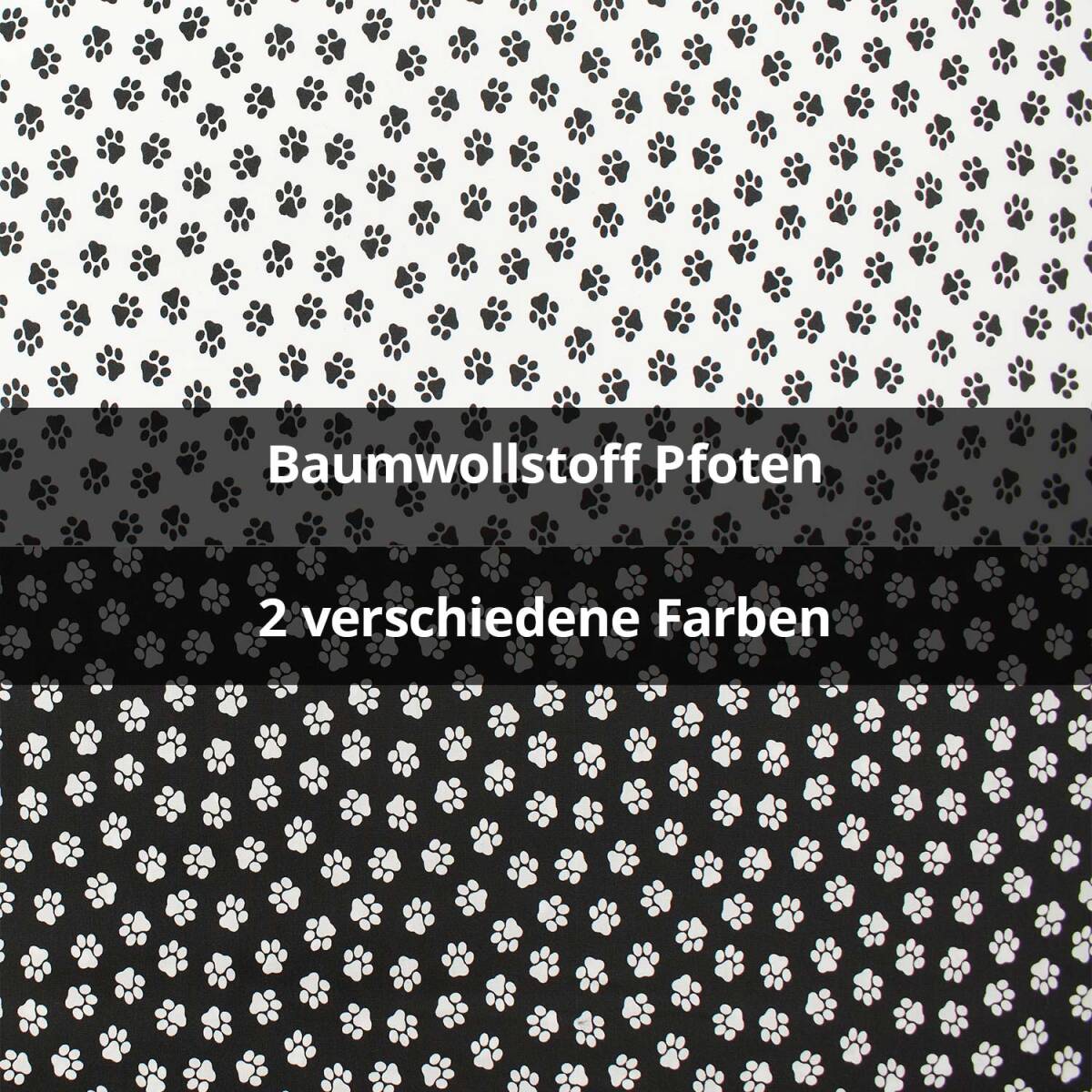 Baumwollstoff Popeline Pfoten