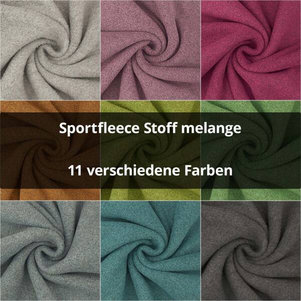 Sportfleece Stoff, melange