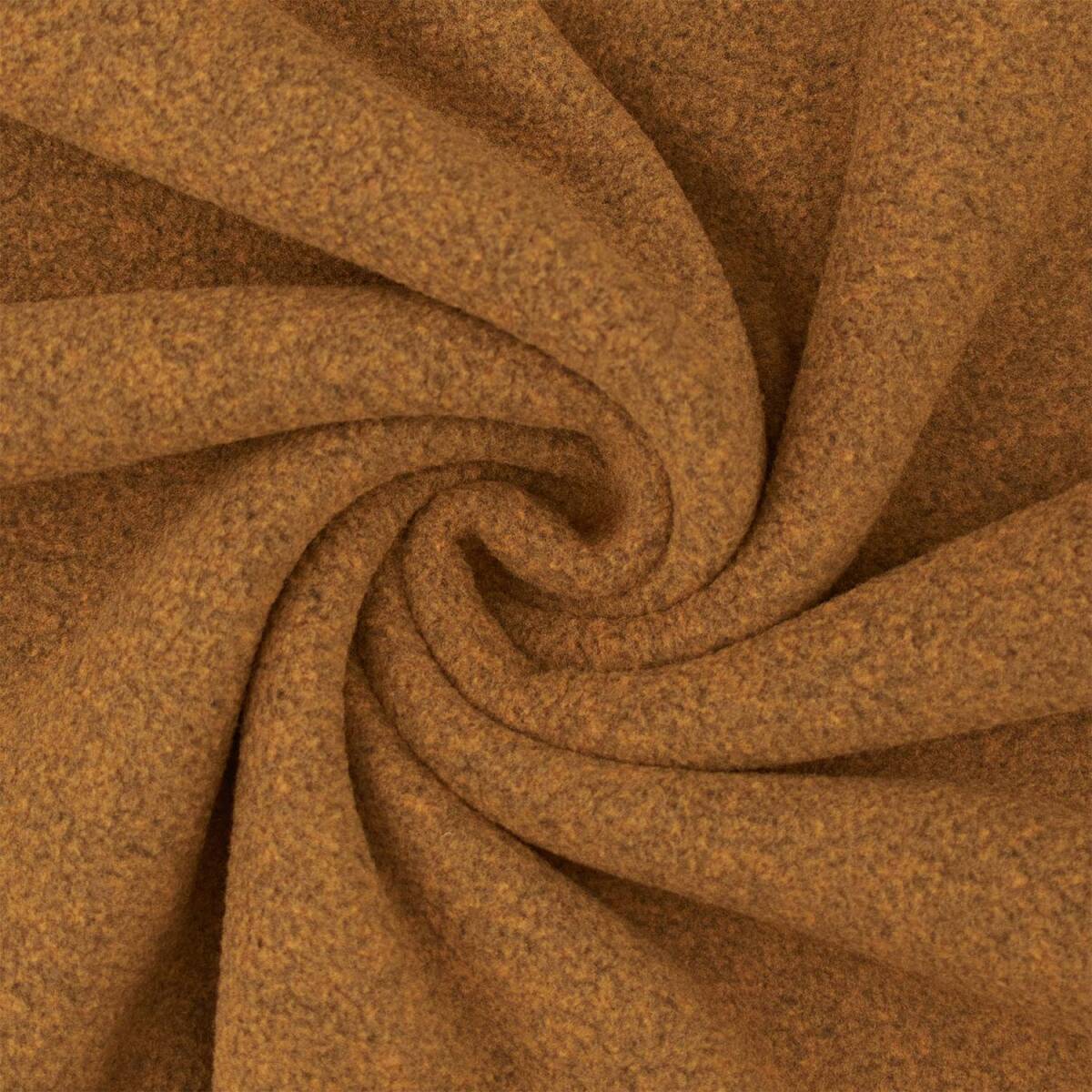 Sportfleece Stoff, melange cognac box