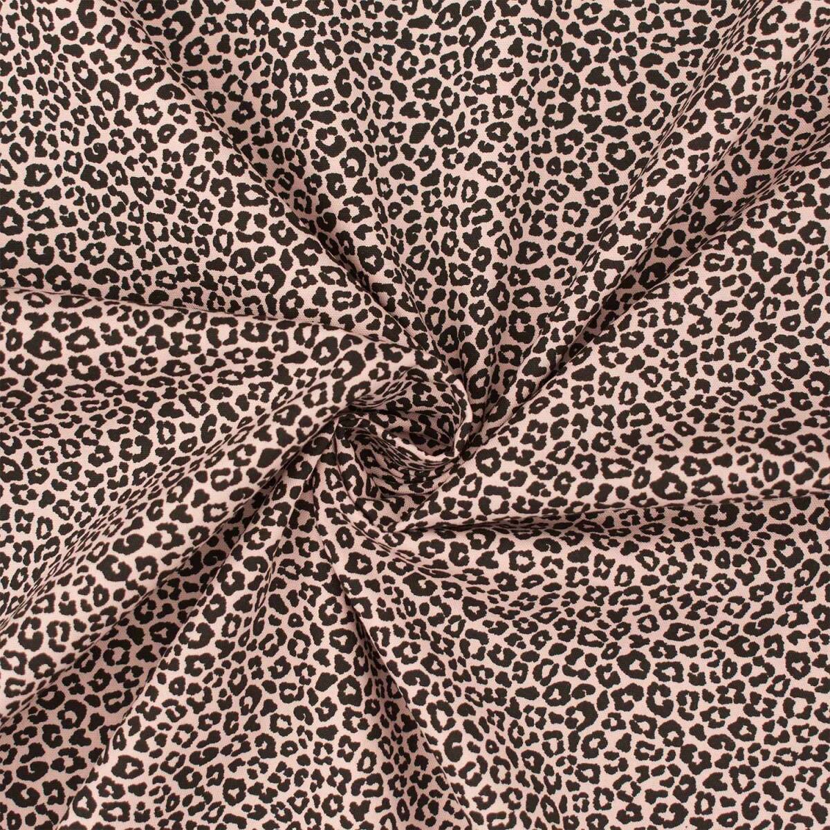Baumwollstoff Popeline Leoprint, altrosa box