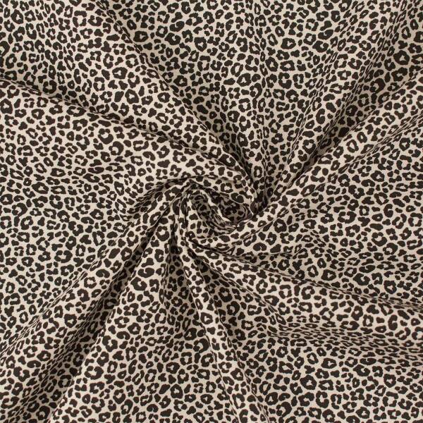 Baumwollstoff Popeline Leoprint, natur