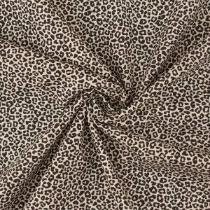 Baumwollstoff Popeline Leoprint, natur