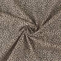 Baumwollstoff Popeline Leoprint, natur