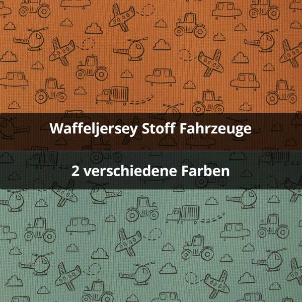 Waffeljersey Stoff Fahrzeuge