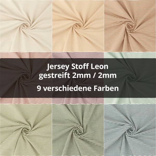 Jersey Stoff Leon, gestreift, 2mm