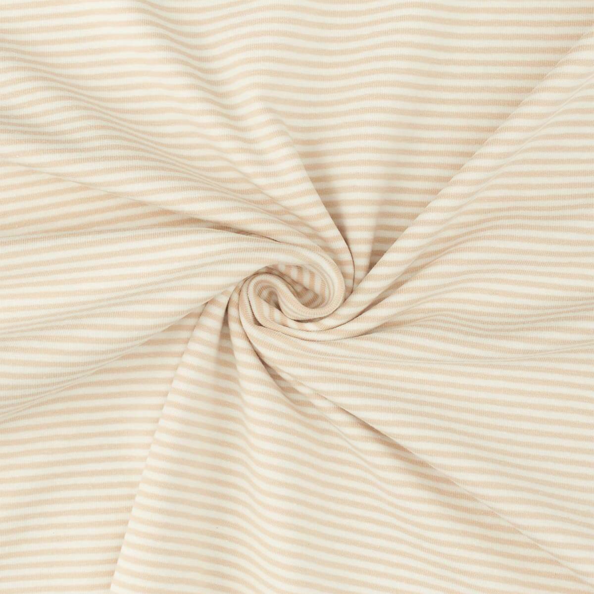 Jersey Stoff Leon, gestreift, 2mm, beige box