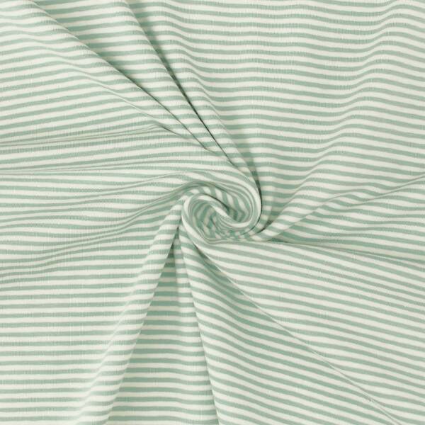 Jersey Stoff Leon, gestreift, 2mm, dunkelmint/weiß