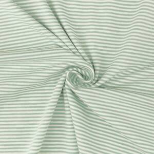 Jersey Stoff Leon, gestreift, 2mm, dunkelmint/weiß