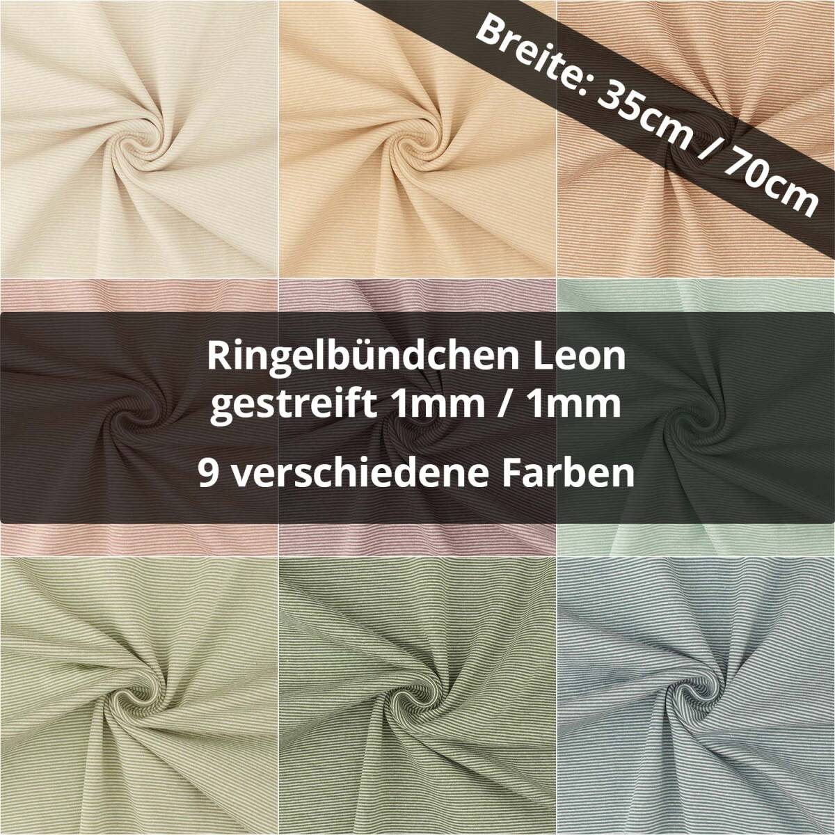 Ringelbündchen Leon, gestreift, 1mm