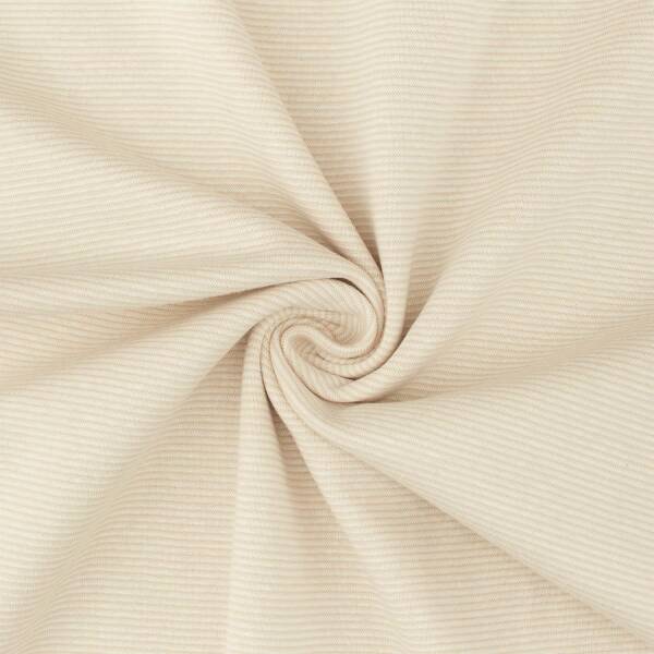 Ringelbündchen Leon, gestreift, 1mm, beige/weiß
