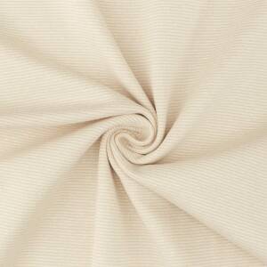 Ringelbündchen Leon, gestreift, 1mm, beige/weiß
