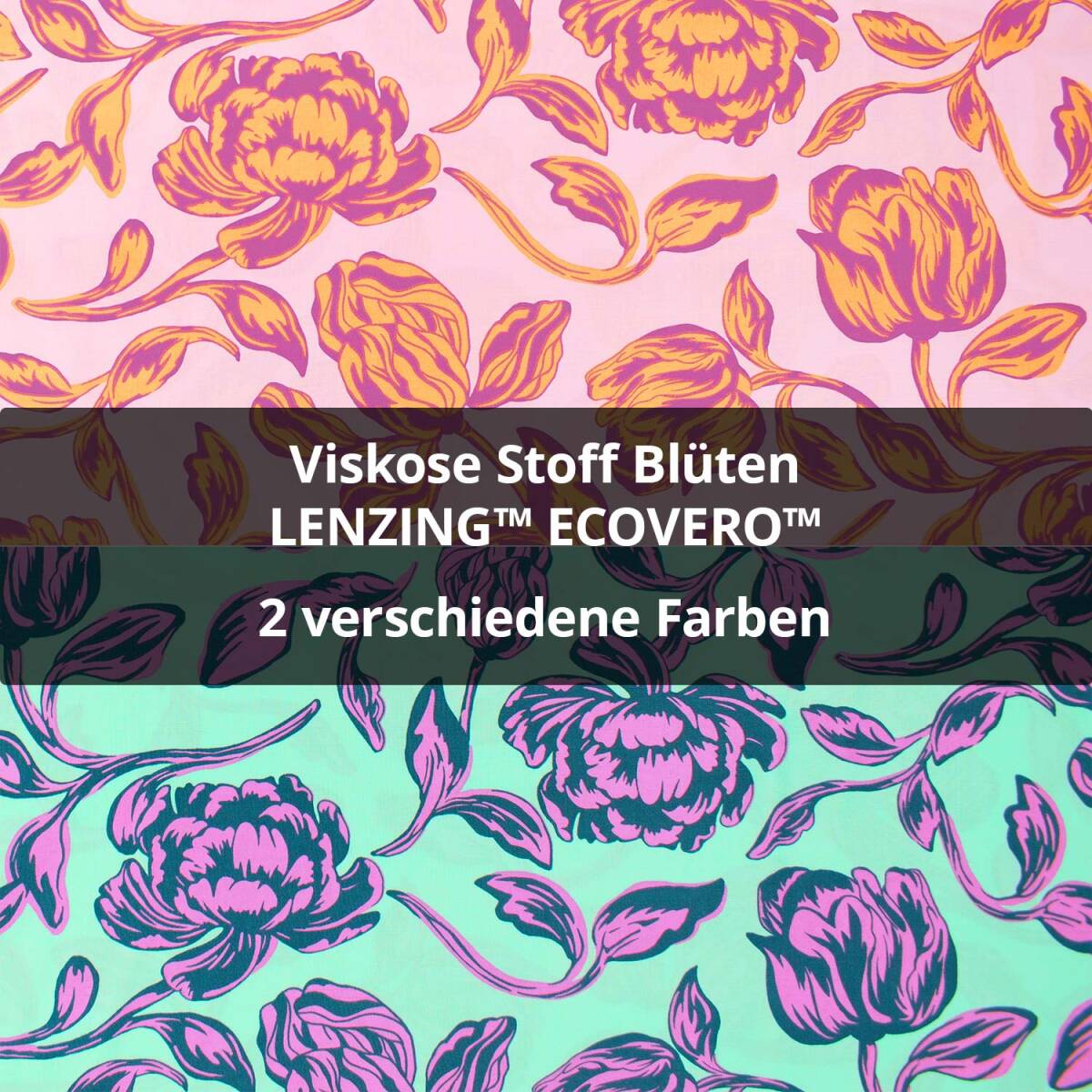 Viskose Stoff Blüten, LENZING™ ECOVERO™