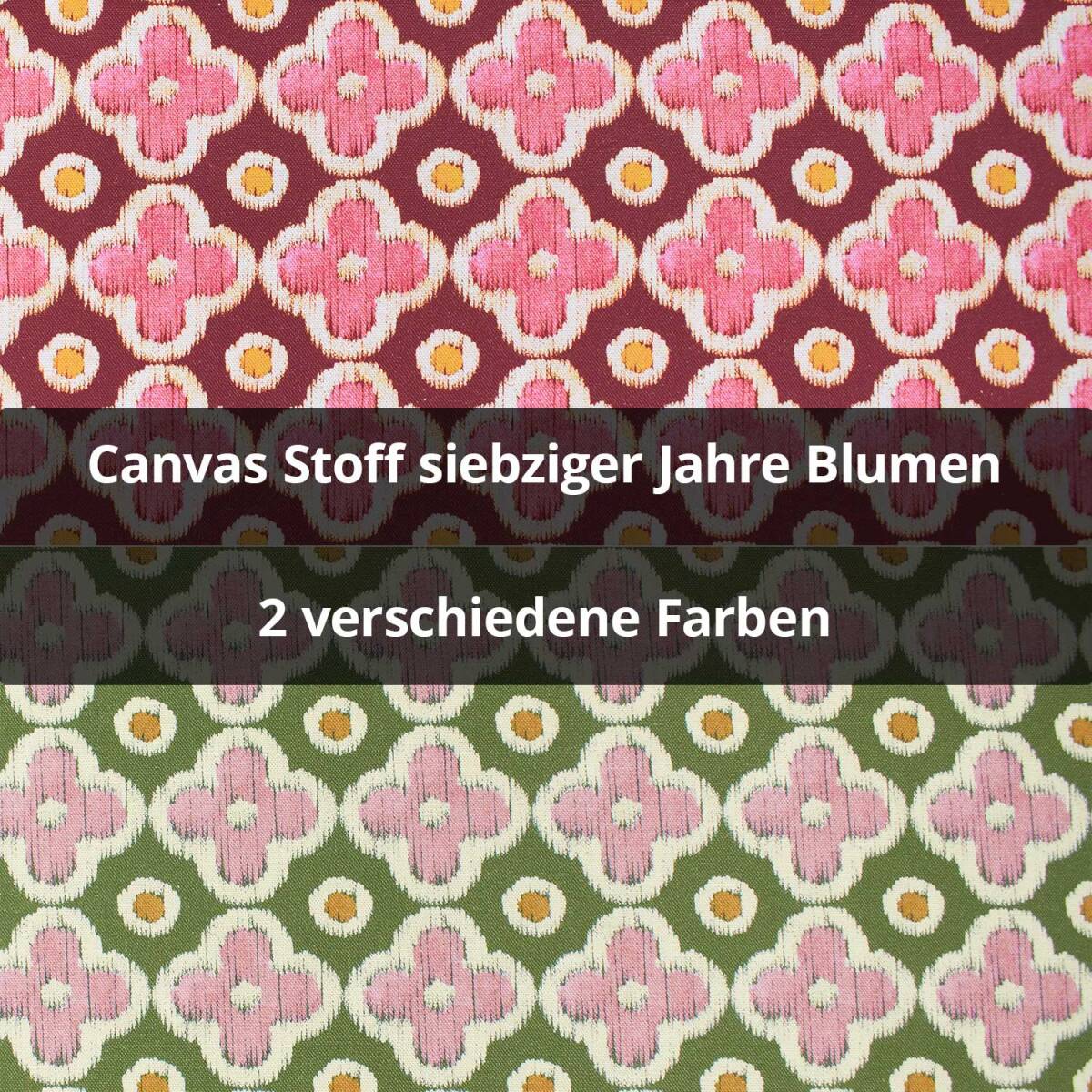 Canvas Stoff siebziger Jahre Blumen