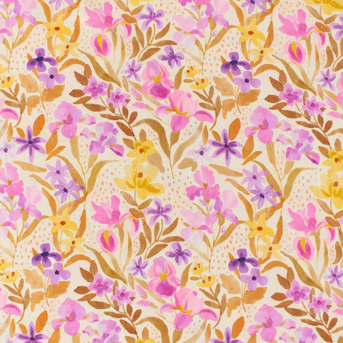 Viskose Stoff Blumen Aquarelllook, LENZING™ ECOVERO&tr
