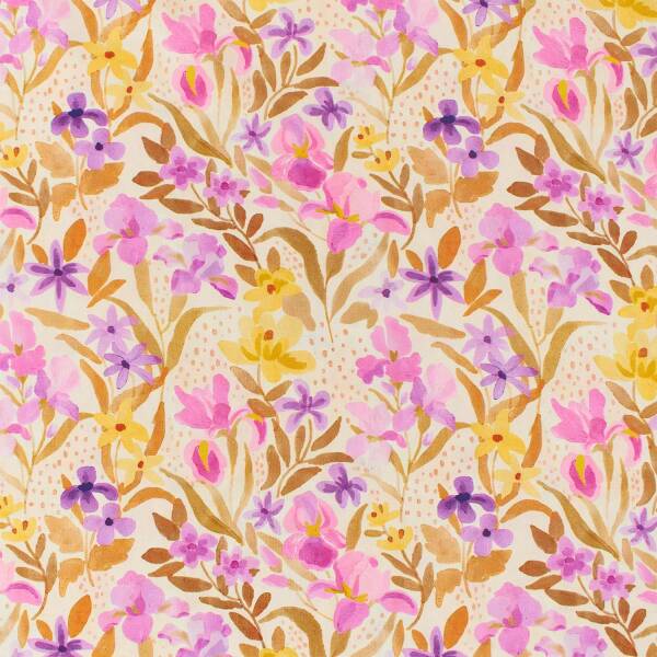 Viskose Stoff Blumen Aquarelllook, LENZING™ ECOVERO™, mehrfarbig