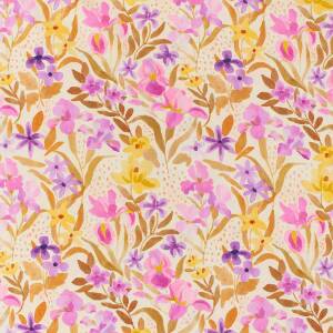 Viskose Stoff Blumen Aquarelllook, LENZING™ ECOVERO™, mehrfarbig