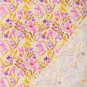 Viskose Stoff Blumen Aquarelllook, LENZING™ ECOVERO™, mehrfarbig