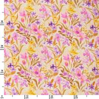 Viskose Stoff Blumen Aquarelllook, LENZING™ ECOVERO™, mehrfarbig