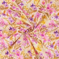 Viskose Stoff Blumen Aquarelllook, LENZING™ ECOVERO™, mehrfarbig