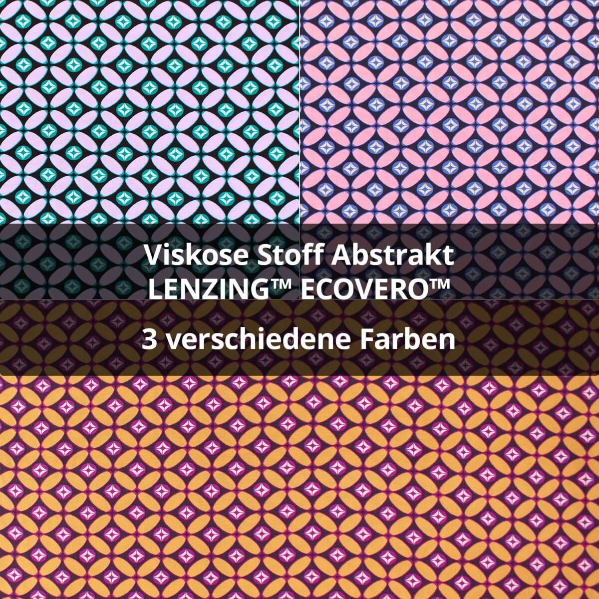 Viskose Stoff Abstrakt, LENZING™ ECOVERO™