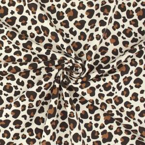 French Terry Stoff Leoprint, ungeraut, natur