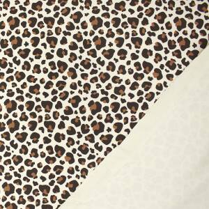 French Terry Stoff Leoprint, ungeraut, natur