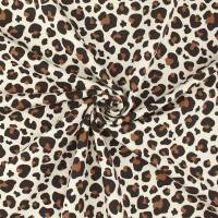 French Terry Stoff Leoprint, ungeraut, natur