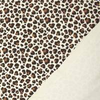 French Terry Stoff Leoprint, ungeraut, natur