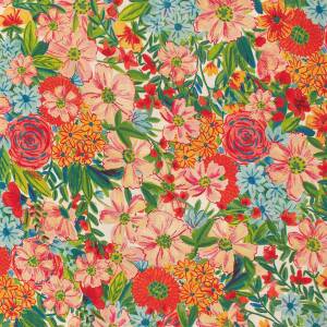 Viskose Stoff gemalte Blumen, LENZING™ ECOVERO™, mehrfarbig