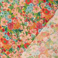 Viskose Stoff gemalte Blumen, LENZING™ ECOVERO™, mehrfarbig