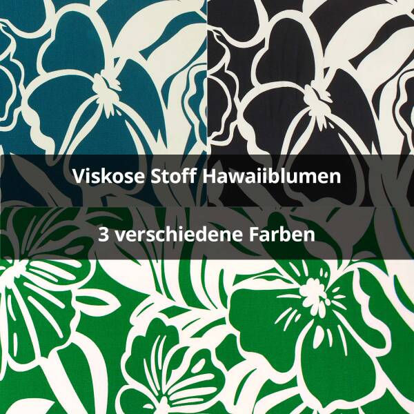 Viskose Stoff Hawaiiblumen