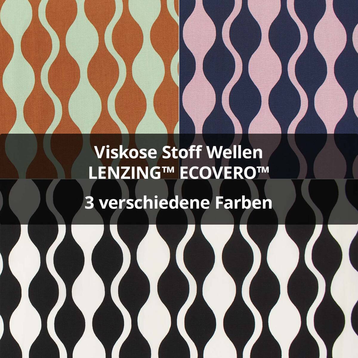 Viskose Stoff Wellen, LENZING™ ECOVERO™