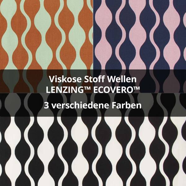 Viskose Stoff Wellen, LENZING™ ECOVERO™