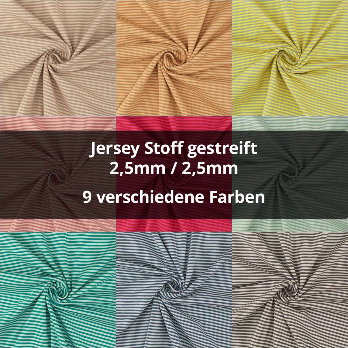 Jersey Stoff gestreift, 2,5mm