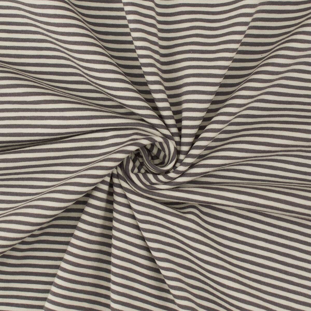 Jersey Stoff gestreift, 2,5mm, anthrazit box