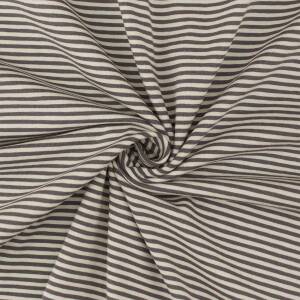 Jersey Stoff gestreift, 2,5mm, anthrazit/hellgrau