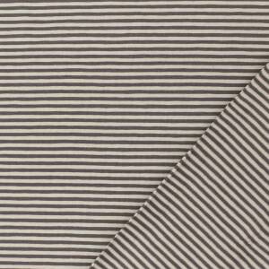 Jersey Stoff gestreift, 2,5mm, anthrazit/hellgrau