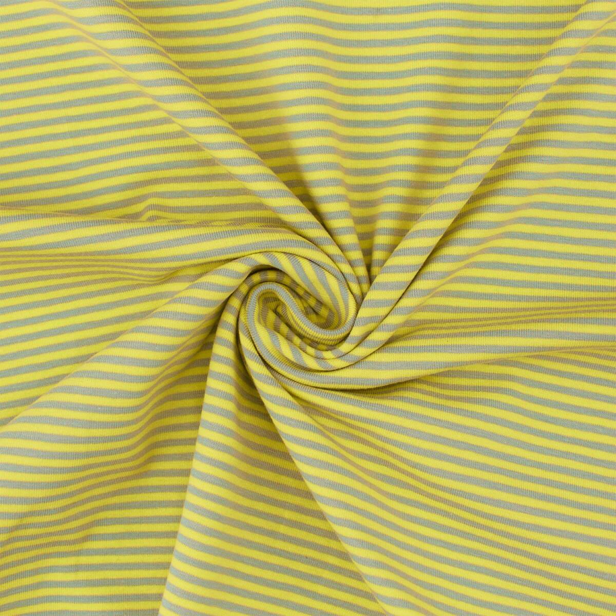 Jersey Stoff gestreift, 2,5mm, neongelb/ box
